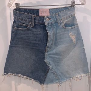 Revive Two-Tone Denim Skirt